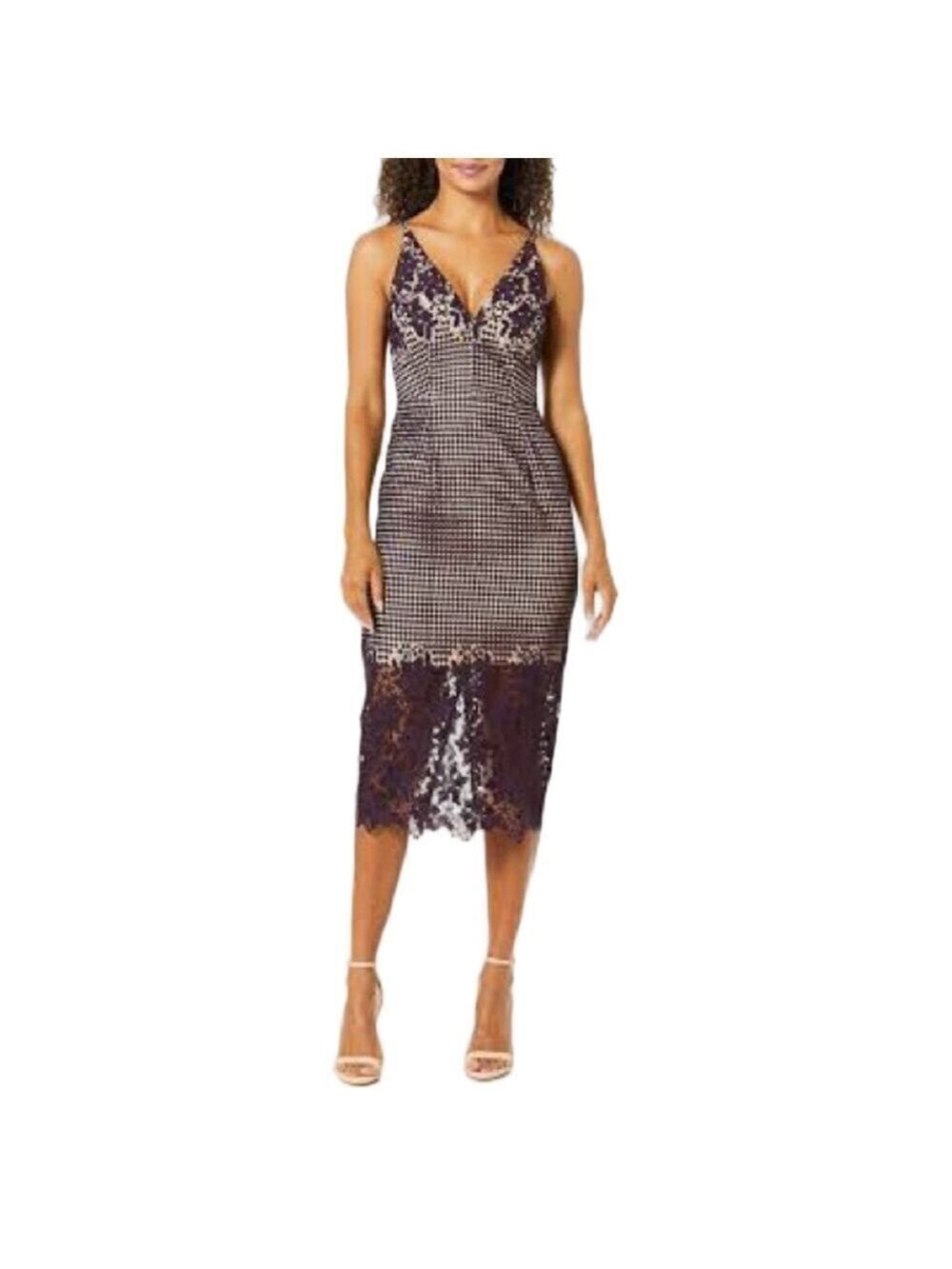 Dress The Population Aurora Lace Midi Dress Sz Small